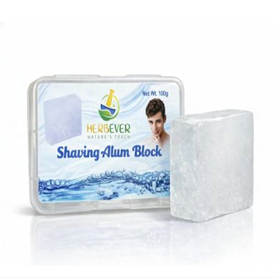 Aftershave Alum Block Natural Unscented Shaving Stone for Men, Post-Shave Care for Sensitive Skin, Travel-Friendly with Durable Plastic Case & Hanging Option (100 g / 3.5 oz)