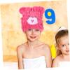 BELLIFFY Boy Girl's Hair Drying Design Soft Fleece Material Quick Dry Hat Absorbent Towel Wrap for Boys and Girls view 2
