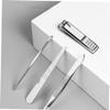BESTYASH 4pcs Manicure Tool Set Nail Clipper Nail File Eyebrow Tweezer Ear Picker with Storage Case for Hand and Foot Care Essential Grooming Kit view 4