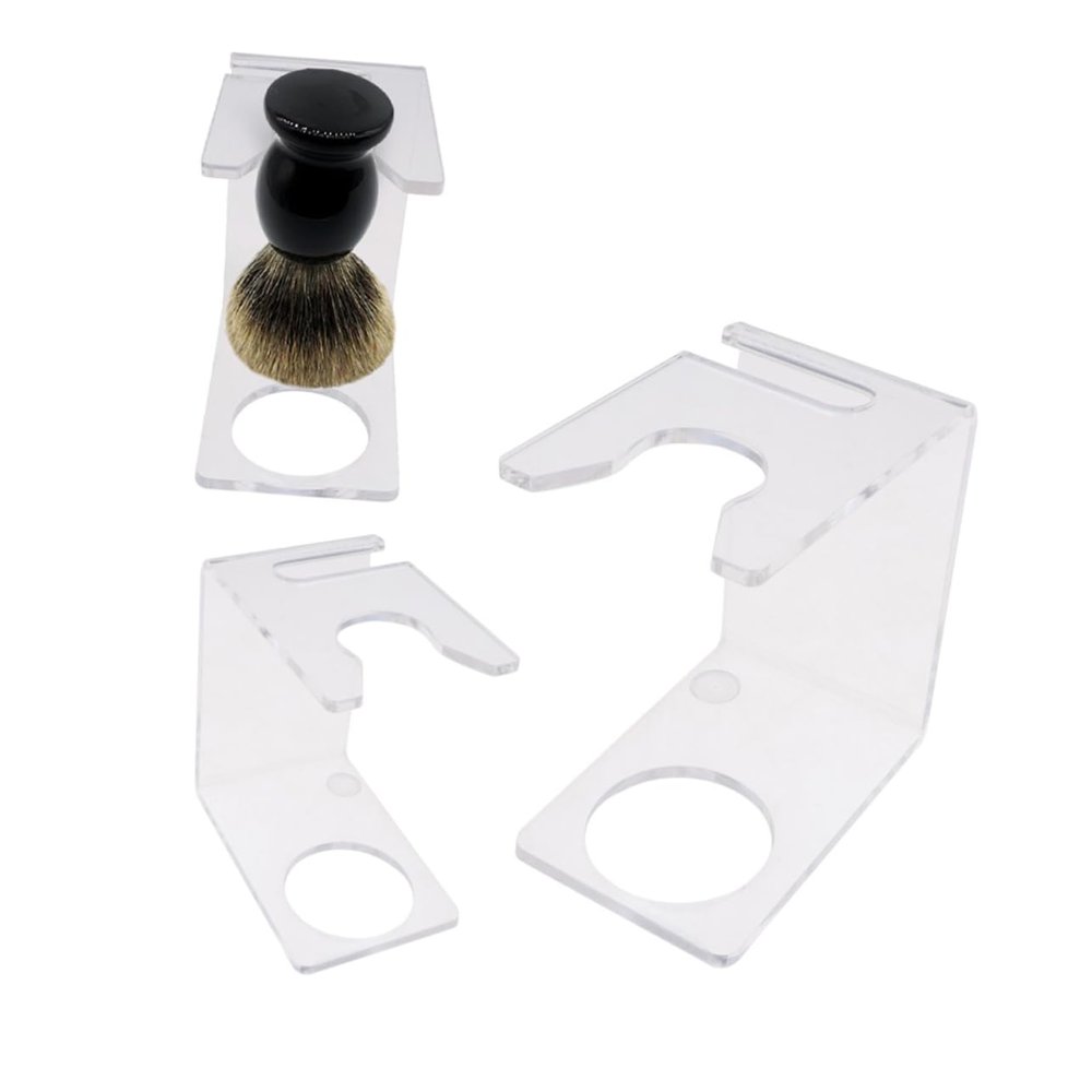 Beaupretty 2pcs Men's Transparent Brush Holder Stand Minimalist Mane for Home and Travel Prolongs Life and Allows Drying