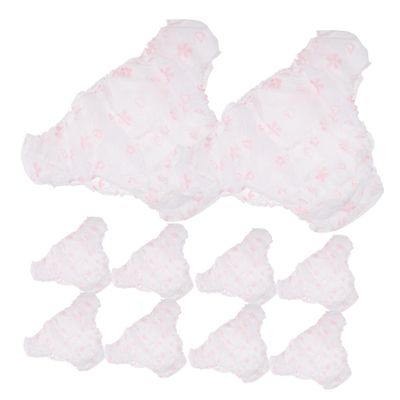 ARTSEWPLY 25Pcs Women Disposable Underpants Non-Woven Fabric for Spa and Travel Soft Printed Briefs for Massage and Maternity Pink