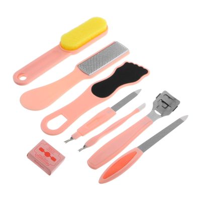 DEARMAMY 1set Multi-Functional Foot File Pedicure Kit Ergonomic Handle Nail Care Dead Skin Remover and Exfoliator Foot Tools