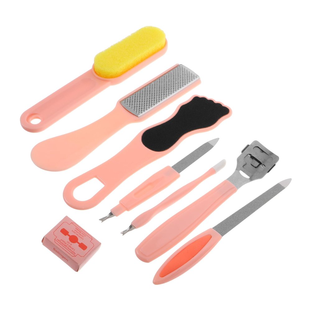 DEARMAMY 1set Multi-Functional Foot File Pedicure Kit Ergonomic Handle Nail Care Dead Skin Remover and Exfoliator Foot Tools
