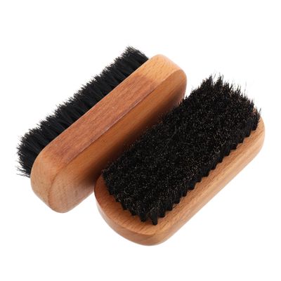 SAFIGLE 2pcs Hairdressing Brush for Men Beechwood Beard Brush Hair Styling Beard Care Shoe Cleaning Grooming Tool