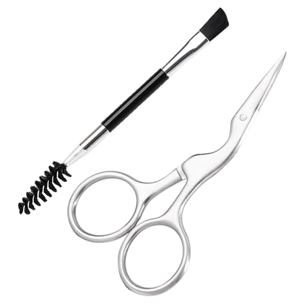 Happyyami 2pcs Eyebrow Shaper Tool Kit Trim Cut Style Brush Comb for Women Beauty