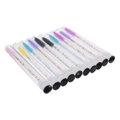 GALPADA 30pcs Disposable Crystal Eyelash Brush with Tube Lightweight Makeup Applicator for Eyelash and Eyebrow Assorted Vibrant Colors Easy to Store and Use