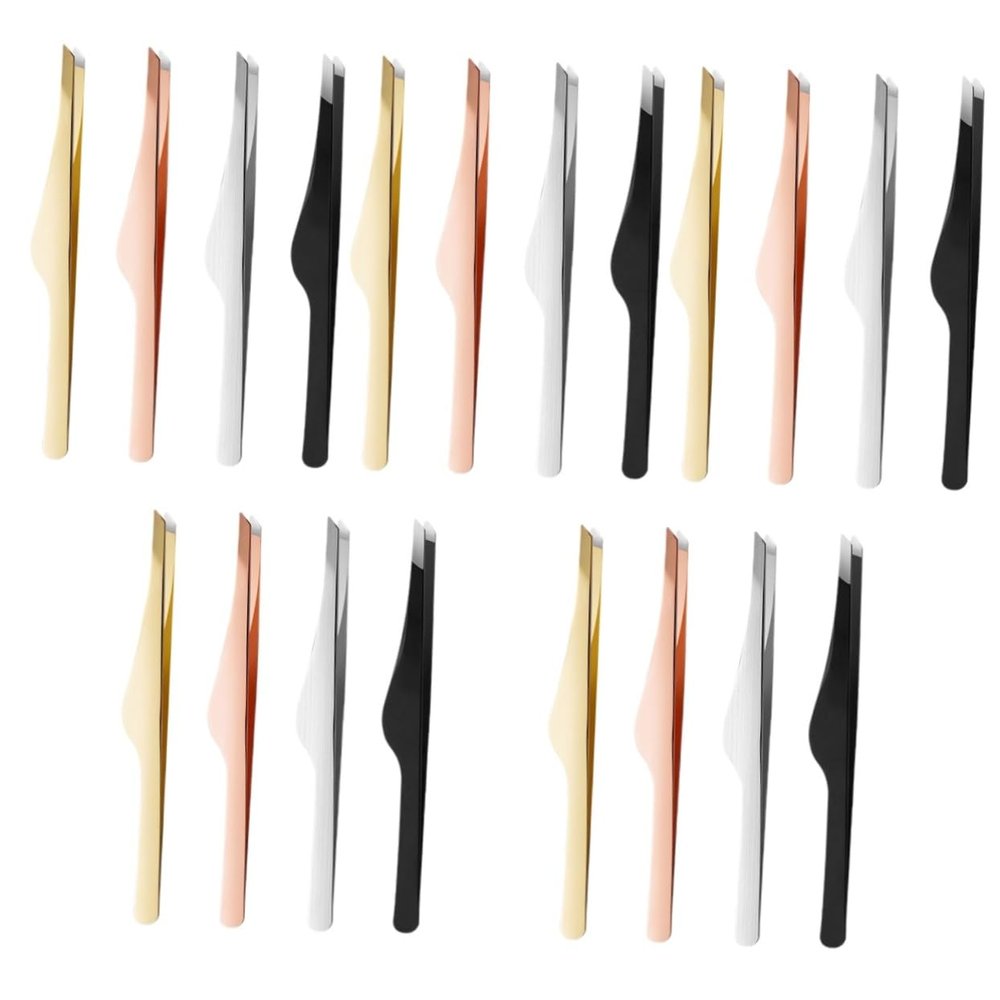 Beaupretty 20pcs Eyelash Extension Tweezers Precision Lash Tool for Eyebrow Shaping Includes Colors Design for Easy Gripping and Hair Removal
