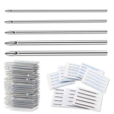 Anghie 50pcs Professional Piercing Needles 12G 14G 16G 18G 20G Mixed Hollow Needles for Body, Ear, Nose, Navel, Lip, Nipple Piercing Kits(50pcs)