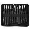 Baxnore 11 pcs Stainless Steel Tweezers Set, Precise Repair Tools for Electronics Jewellery Crafts, Anti Static Tweezers with Storage Bag view 1