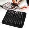 Baxnore 11 pcs Stainless Steel Tweezers Set, Precise Repair Tools for Electronics Jewellery Crafts, Anti Static Tweezers with Storage Bag view 4