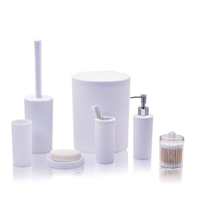 DUYHBAWRS Bathroom Toiletries Cotton Can Brushing Cup Cotton Tip Toilet Brush Set Gargle Cup Trash Can(D)