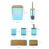 DUYHBAWRS Bathroom Kit Toiletries Set Plastic Bathroom Set Toilet Brush Trash Can(Black) view 3