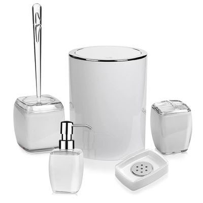 DUYHBAWRS Bathroom Set Family Bathroom Decoration Set Soap Dispenser Lotion Bottle Trash Can(D)