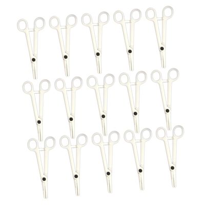 Happyyami 15pcs Plastic Forceps Disposable Piercing Clamps Diagonal Pliers for Body Piercing