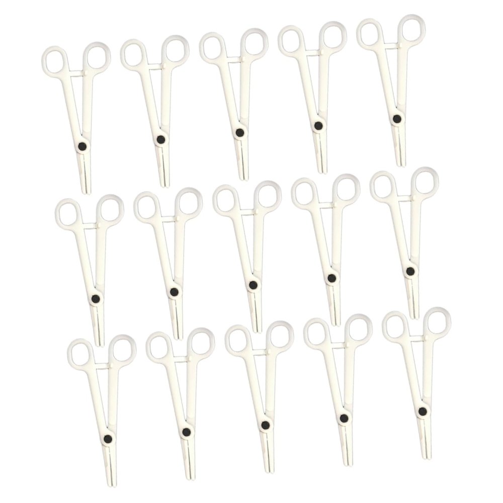 Happyyami 15pcs Plastic Forceps Disposable Piercing Clamps Diagonal Pliers for Body Piercing