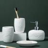 DUYHBAWRS Ceramic Lotion Bottle Toothbrush Holder Cup Soap Box Toilet Storage Decoration view 2