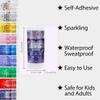 Mysense Patriotic Red White and Blue Body Glitter Stick,4th of July Accessories,Sparkling Face Hair Glitter for Fourth of July Outfit Women Kids,American Pride USA Flag Makeup for Independence Day view 3