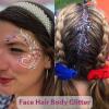 Mysense Patriotic Red White and Blue Body Glitter Stick,4th of July Accessories,Sparkling Face Hair Glitter for Fourth of July Outfit Women Kids,American Pride USA Flag Makeup for Independence Day view 4