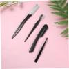 Beaupretty Eyebrow Razor Trimming Kit Stainless Steel Eyebrow Comb Tweezers Shaper Tools for Women Portable Makeup Accessories for Travel Lightweight Compact Black view 4