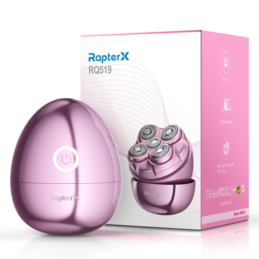 Electric Razors for Women - Magnetic 5D Floating Painless Shaver, Cordless Rechargeable Hair Remover, IPX6 Waterproof Wet Dry Shaving for Legs, Bikini, Face, Underarm, Arm (Pink, Glossy)