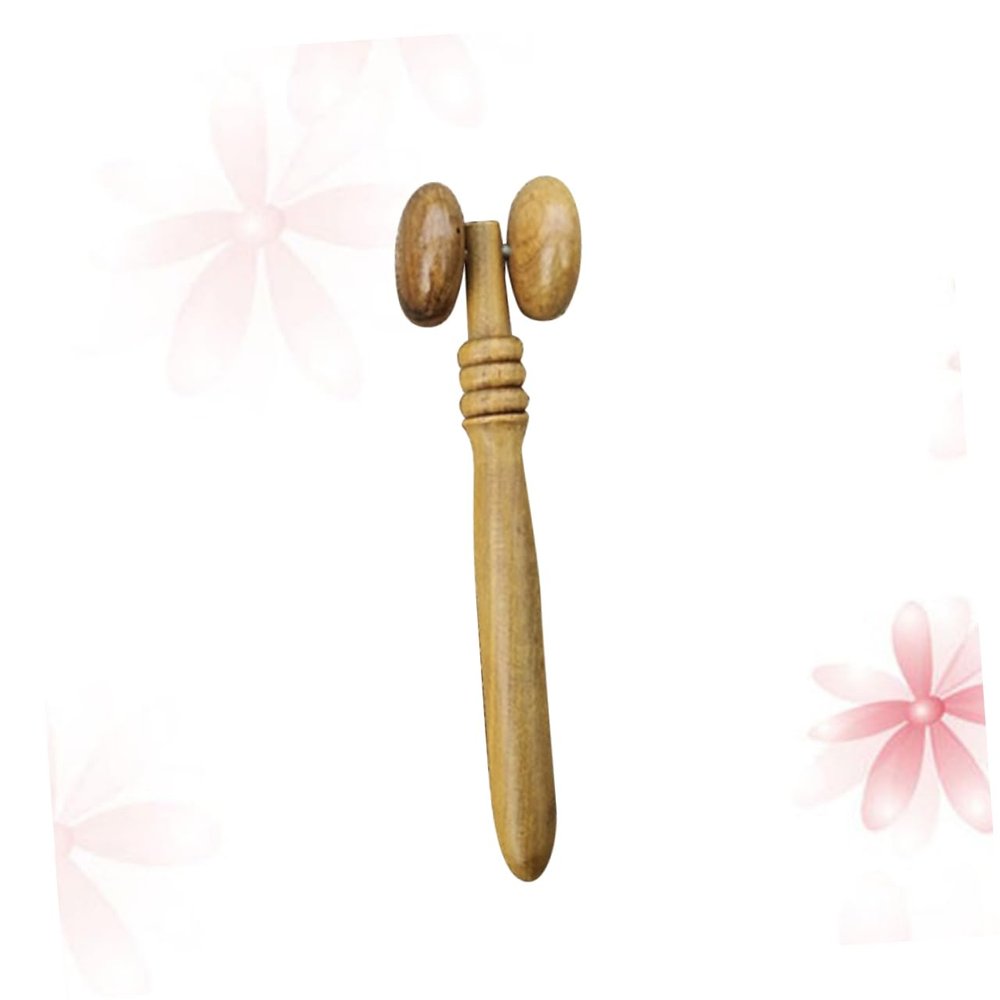 Beaupretty Ergonomic Wooden Facial Roller for Eye and Nose Massage Promotes Blood Circulation Portable Face Lifting Tool for Smooth and Firm Skin