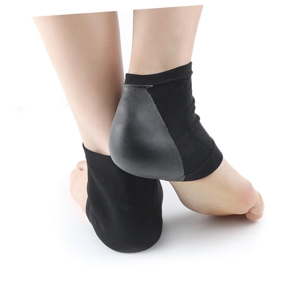 Beaupretty 1pair Heel Gel Socks for Cracked Heels Moisturizing Ankle Protectors Breathable -Crack Design Comfortable Fit for All-Day Wear Black