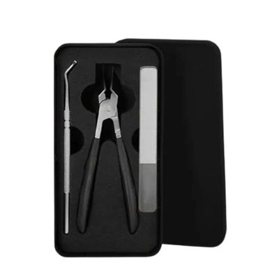 25 Beveled Edge Nail Clippers 3-Piece Set, Long Handle Anti-Splash Design, Wide Jaw for Fingernails and Toenails, Curved Toenail Clippers (Black)