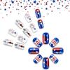 BQZQPAMZ July 4th Square Fake Nails, Fireworks Pattern Design Press-On Medium Nails, Special Glue on Nails Natural Reusable Acrylic Nails for Women Independence Day Glitter Nail Art Supplies (24pcs) view 3
