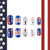 BQZQPAMZ July 4th Square Fake Nails, Fireworks Pattern Design Press-On Medium Nails, Special Glue on Nails Natural Reusable Acrylic Nails for Women Independence Day Glitter Nail Art Supplies (24pcs) view 4