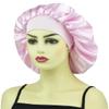 Pink Silk Bonnet for Sleeping Women, Double Layer Satin Bonnet for Curly Hair Long Hair Wide Band Silk Lined Sleep Caps Night Cap view 3
