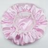 Pink Silk Bonnet for Sleeping Women, Double Layer Satin Bonnet for Curly Hair Long Hair Wide Band Silk Lined Sleep Caps Night Cap view 4