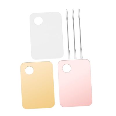 Beaupretty Makeup Mixing Palette Set 3 Sets of 6-Piece Cosmetic Blending Trays with Spatulas for Foundation and Eyeshadow Application for Makeup Artists and Beauty Enthusiasts