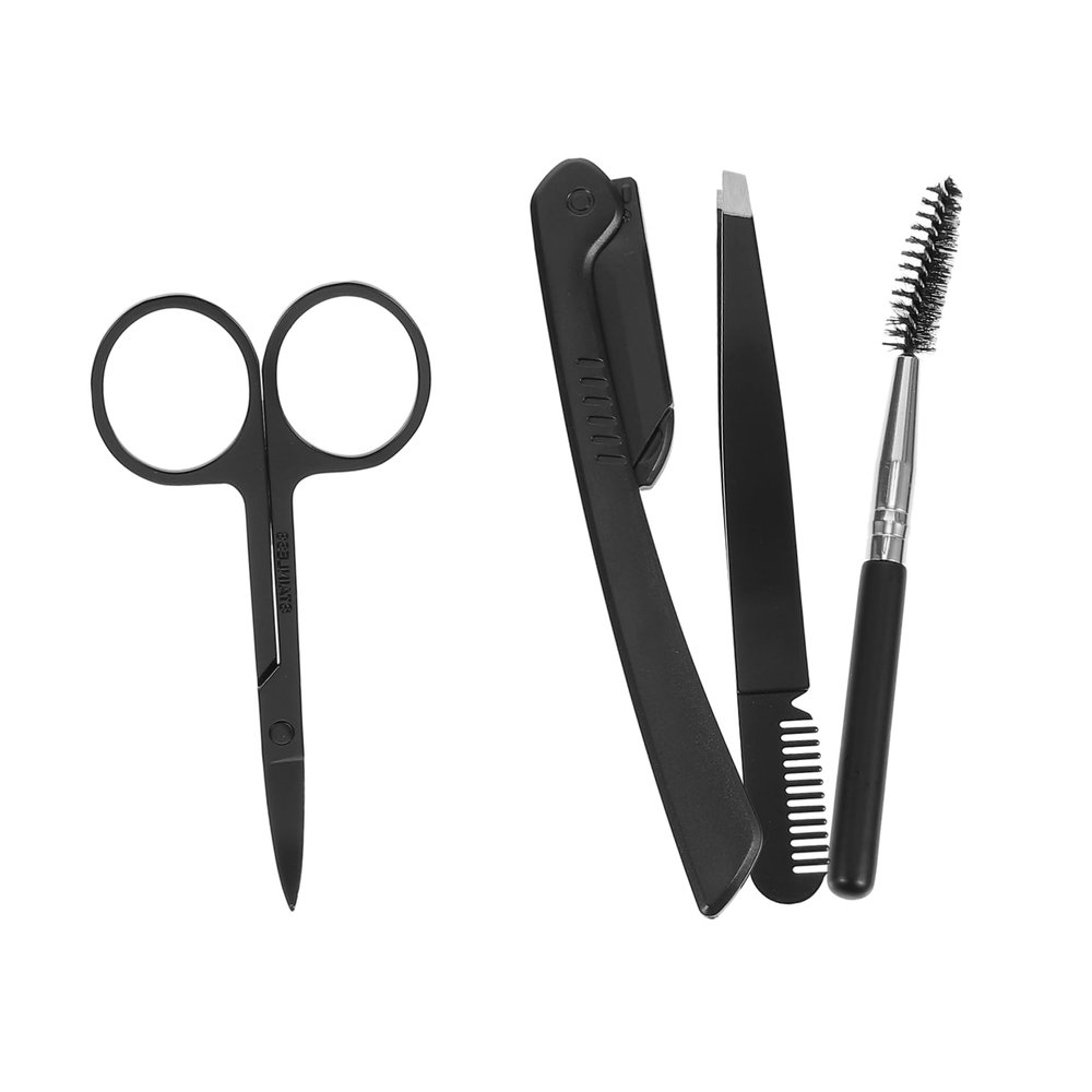 SAFIGLE Eyebrow Grooming Kit Brush Tweezers Razor Scissors for Women Men Travel