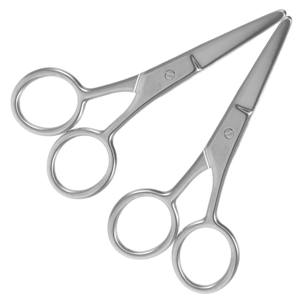 LIFKOME 2pcs Stainless Steel Eyebrow Scissors Rounded-tip Grooming Tools for Precision Trimming of Eyebrows Nose Hair and Facial Hair Compact and Lightweight Design for Easy Carrying