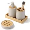 DUYHBAWRS Lotion Bottle Toothbrush Holder Soap Tray Toilet Organizer Bathroom Set(E) view 1