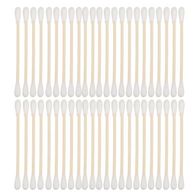 Alipis 100pcs Dual-Ended Cotton Swabs Wooden Handles for Makeup Ear Wax Cleaning and Delicate Cleaning Versatile Replacements for Keyboards and Electronics