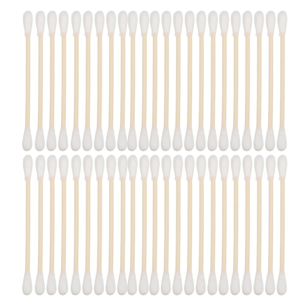 Alipis 100pcs Dual-Ended Cotton Swabs Wooden Handles for Makeup Ear Wax Cleaning and Delicate Cleaning Versatile Replacements for Keyboards and Electronics