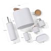 DUYHBAWRS Bathroom Set Flip Bin Soap Dispenser Cotton Swab Box Toothbrush Holder Set(D) view 2