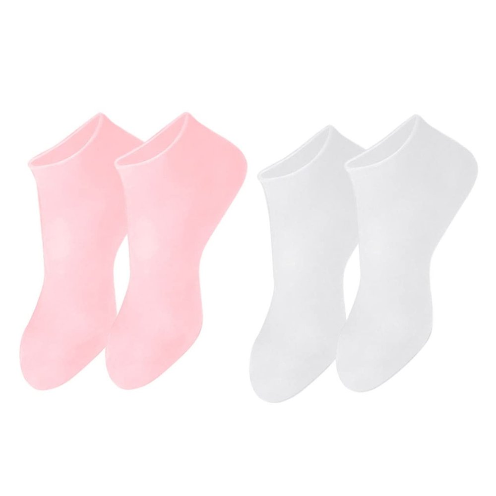 ASAKKURA 2pairs Moisturizing Foot Socks Exfoliating - Covers for Dry Cracked Feet Softening and Hydrating