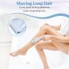 Bikini Trimmer for Women, 2-in-1 Painless Dual Head Shaver Women with Painless Ceramic Blades, Waterproof Electric Razors for Body & Face, Holiday Gift for Her (Blue) view 4