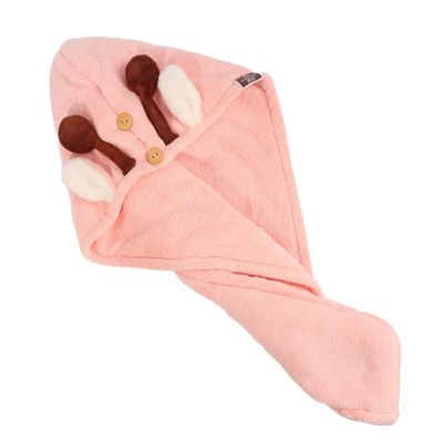 DECOMELODY High Absorption Hair Dry Wrap Fleece Shower Cap for Women Girls for Long Hair