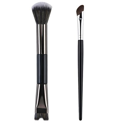 2 PCS Contour Brushes for Makeup, 2-In-1 U-Shaped Nose Contour Brush, Sickle Type Nose Shadow Brush, Suitable for Beginners and Professionals