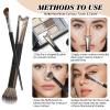 2 PCS Contour Brushes for Makeup, 2-In-1 U-Shaped Nose Contour Brush, Sickle Type Nose Shadow Brush, Suitable for Beginners and Professionals view 3