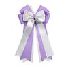10pcs Equestrian Hair Bow Clips Horse Bit Pattern Hairpin riding Decorative Horse Charm Bow, Purple and Silver, 8.5 x 4.5 inches, Layered Satin Ribbon bowknot hair clips view 1