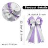10pcs Equestrian Hair Bow Clips Horse Bit Pattern Hairpin riding Decorative Horse Charm Bow, Purple and Silver, 8.5 x 4.5 inches, Layered Satin Ribbon bowknot hair clips view 2