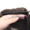 0.06-0.08mm Full PU Skin Men Toupee Human Hair Natural Hairine Mixed Grey/Brown Male Wig Single Knot Human Hairpieces Replacement System 30mm Wave 120% Density (#4) view 2