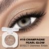 2 Colors Single Glitter Eyeshadow with Brush,Champagne Pearl Glow and Cold Silver Glow Eye-Shadow, Silky Fine Subtle Shimmer Eye Shadow with Lightweight & Ultra-Blendable Formula for Daily Eye Glitter view 2