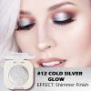 2 Colors Single Glitter Eyeshadow with Brush,Champagne Pearl Glow and Cold Silver Glow Eye-Shadow, Silky Fine Subtle Shimmer Eye Shadow with Lightweight & Ultra-Blendable Formula for Daily Eye Glitter view 3