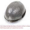 0.06-0.08mm Full PU Skin Men Toupee Human Hair Natural Hairine Mixed Grey/Brown Male Wig Single Knot Human Hairpieces Replacement System 30mm Wave 120% Density (#3) view 3