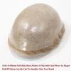 0.06-0.08mm Full PU Skin Men Toupee Human Hair Natural Hairine Mixed Grey/Brown Male Wig Single Knot Human Hairpieces Replacement System 30mm Wave 120% Density (#22R) view 3